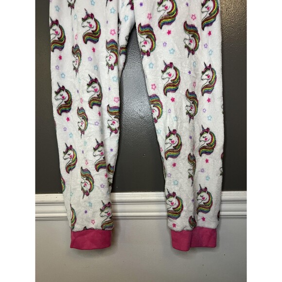Unicorn Pajama Pants Womens XL Rainbow Fleece Lounge Sleep Drawstring Plush - Picture 3 of 8
